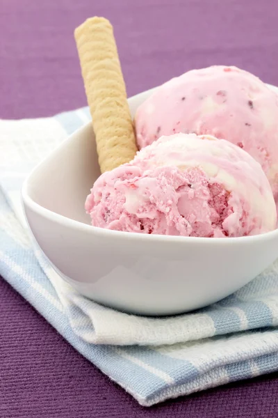 Stawberry와 바닐라 아이스크림 — 스톡 사진