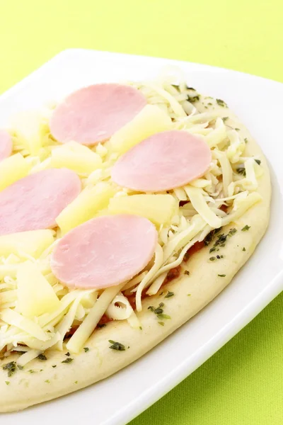 stock image Raw hawaiian pizza