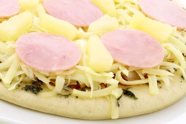 stock image Raw hawaiian pizza