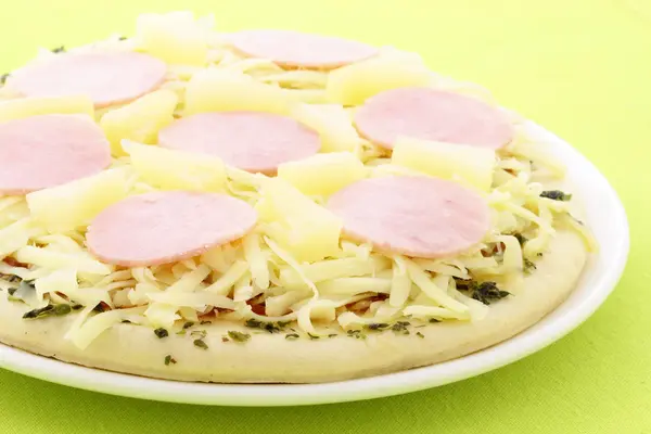 stock image Raw hawaiian pizza