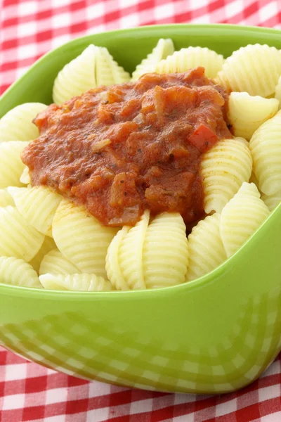 stock image Delicious pasta shells with fresh marinara sauce