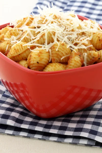 stock image Delicious pasta shells with fresh marinara sauce