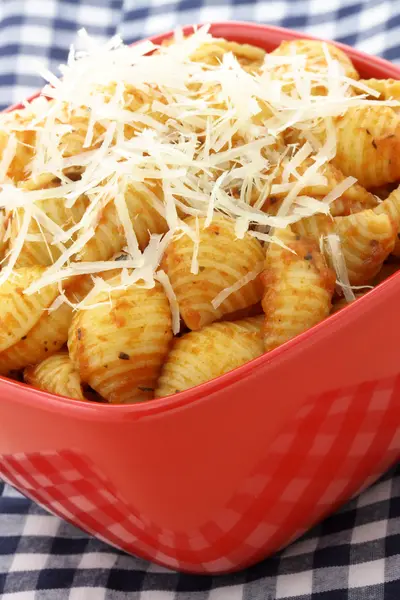 stock image Delicious pasta shells with fresh marinara sauce