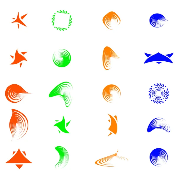 Набір кольорових абстрактних символів для дизайну також як емблема або журнал — стокове фото
