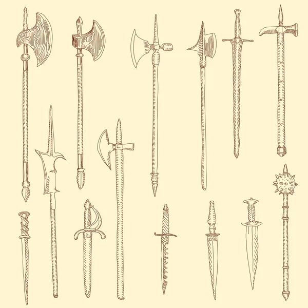 Colección de armas, armas medievales — Foto de Stock