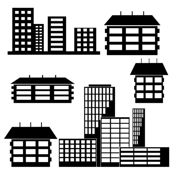 Verschiedene Arten von Häusern und Gebäuden — Stockfoto