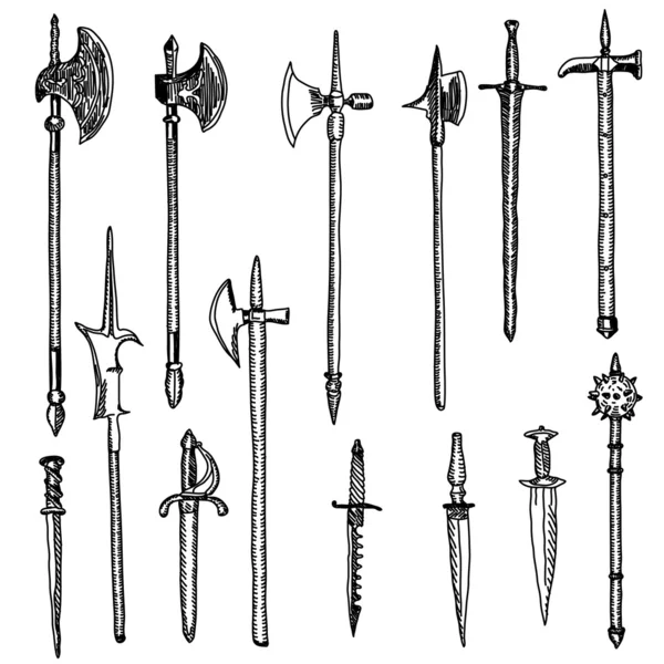 武器のコレクションは、中世の武器 — ストック写真