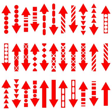 A set of useful red arrows. clipart