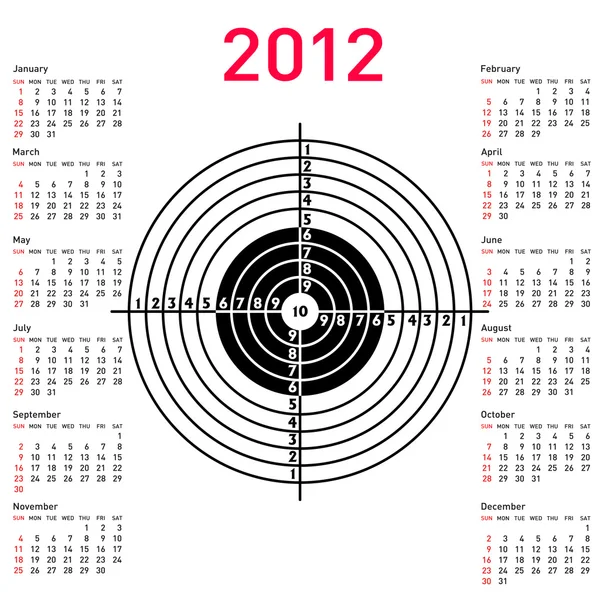 Календарь с целью тренировки стрельбы на стрельбище ж — стоковое фото