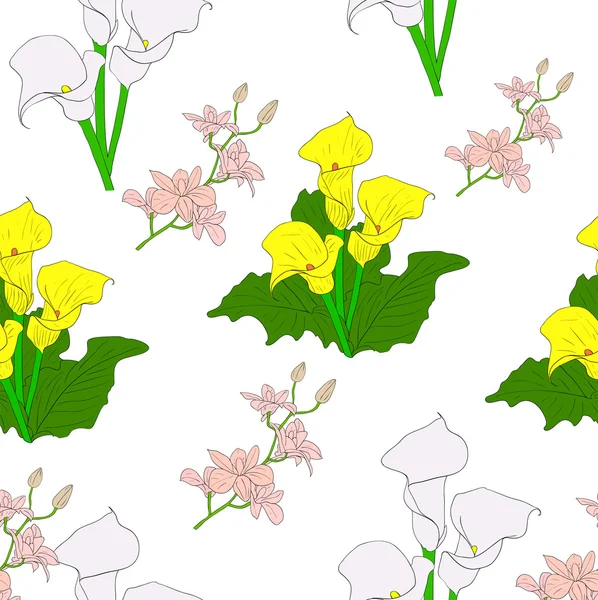 Nahtloser Hintergrund mit Blume . — Stockfoto