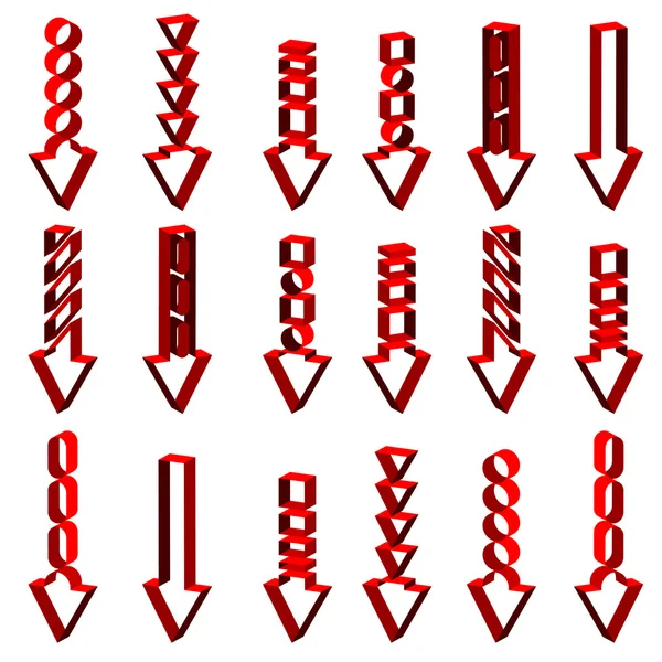Conjunto de setas vermelhas — Fotografia de Stock
