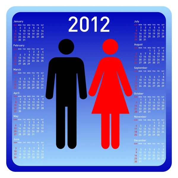 Femme et homme dans le calendrier — Photo