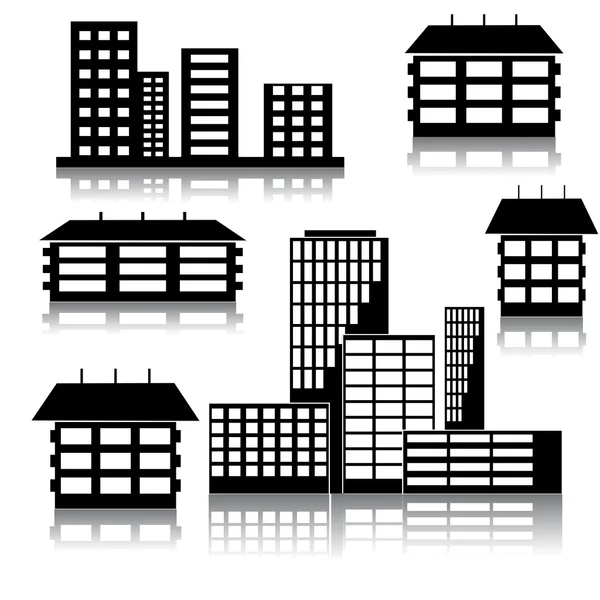 Different kind of houses and buildings Illustration — Stock Photo, Image