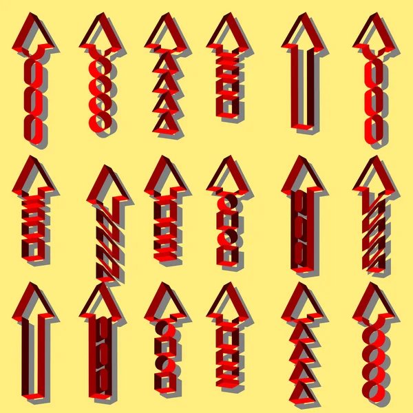 Set di frecce rosse — Foto Stock