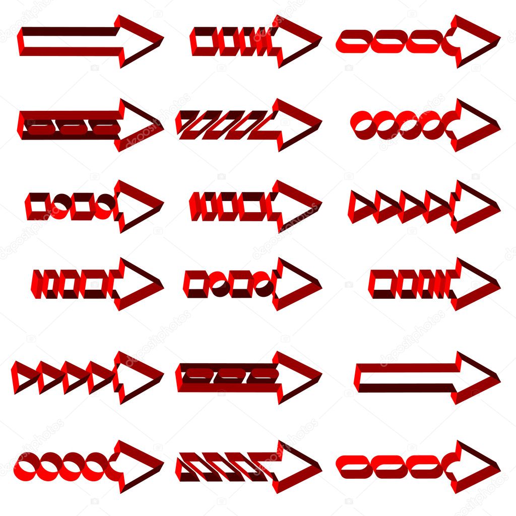 Set of red arrows — Stock Photo © aarrows 7220831