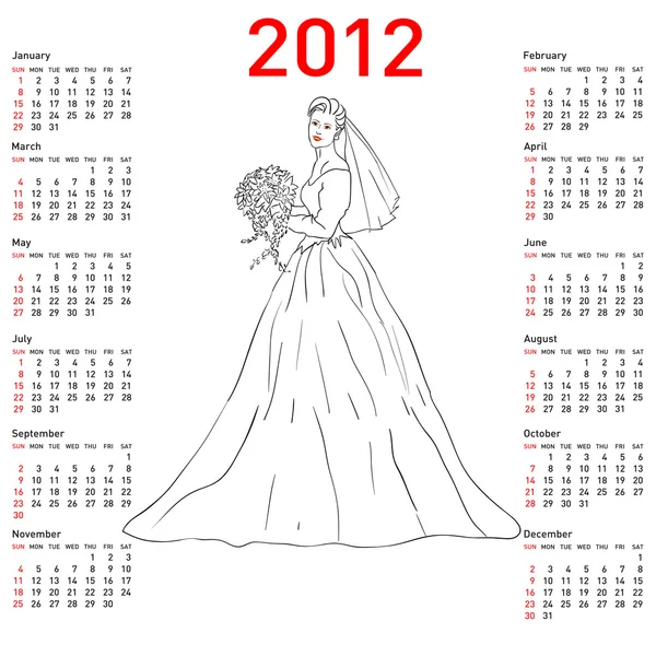 Стильный календарь Невеста на 2012 год . — стоковое фото