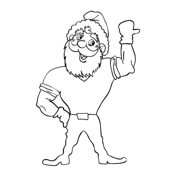 Muscular Santa Claus con un gesto de la mano levantada . — Foto de Stock
