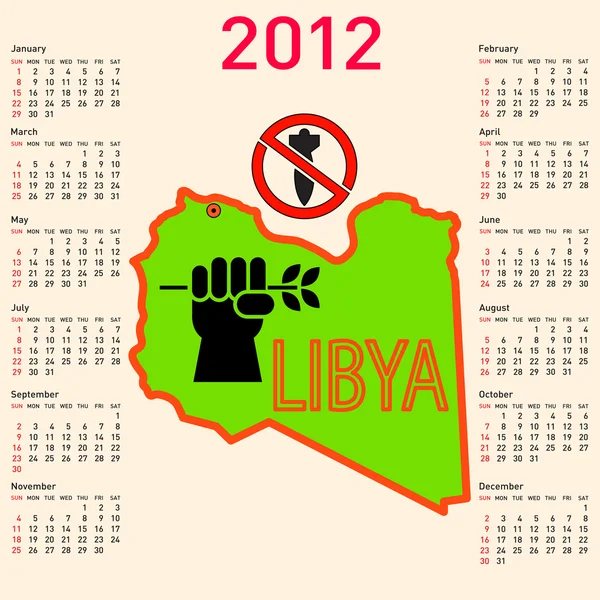 Calendario con estilo en Libia. para 2012 . — Foto de Stock
