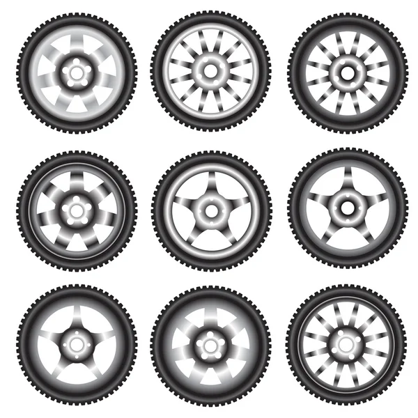 Automotive wheel with alloy wheels — Stock Photo, Image