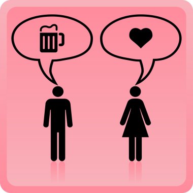  Man & Woman icon over pink background