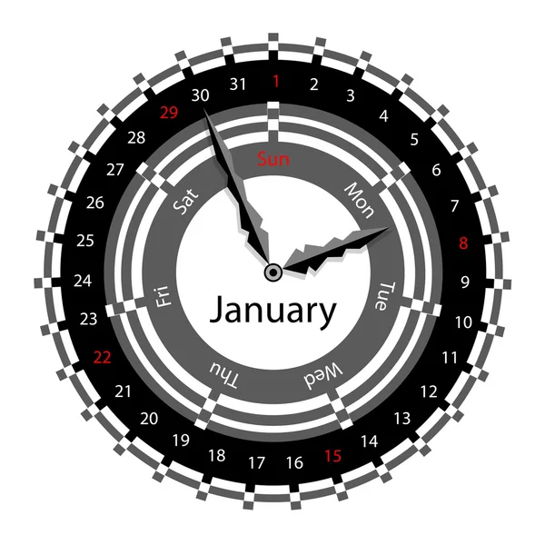 Творческая идея оформления часов с круговым календарем на 20 — стоковое фото
