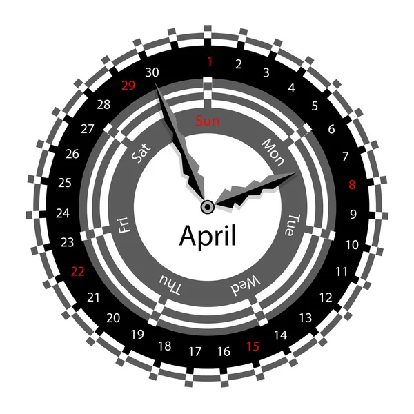 与 20 的圆形日历时钟的设计创意理念 — 图库照片