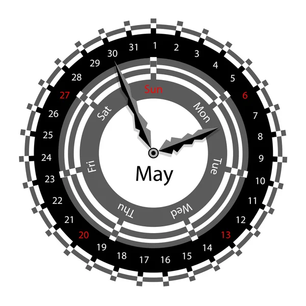 Creative idea of design of a Clock with circular calendar for 20 — Stock Photo, Image