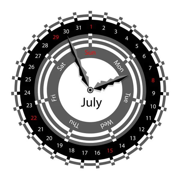 Creative idea of design of a Clock with circular calendar for 20 — Stock Photo, Image