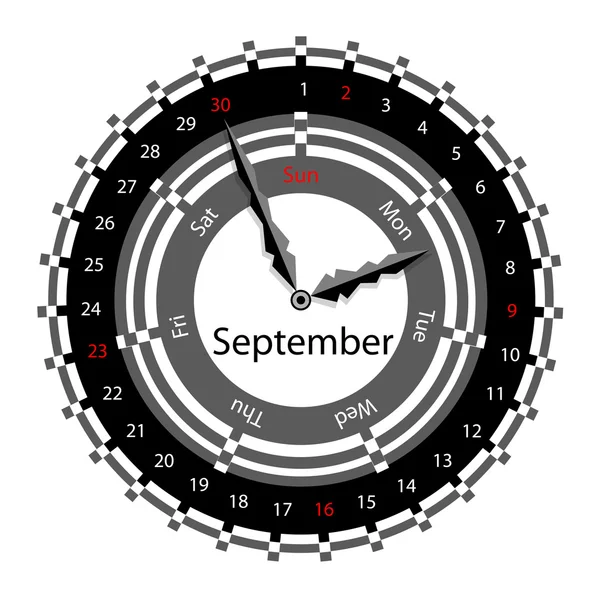 20 の円形のカレンダーと時計のデザインの創造的なアイデア — ストック写真