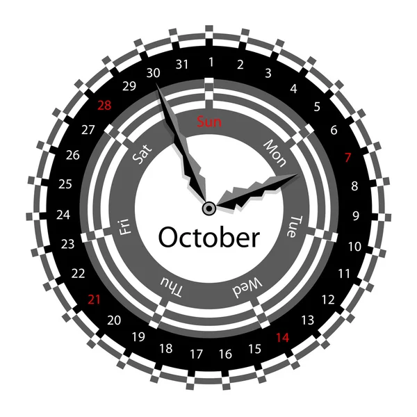 Idea creativa di progettazione di un orologio con calendario circolare per 20 — Foto Stock