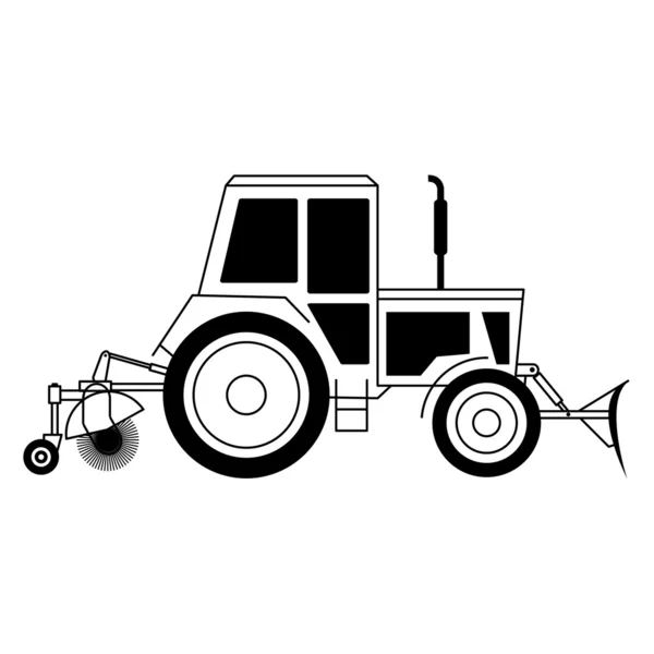 Illustration with a tractor — 图库照片