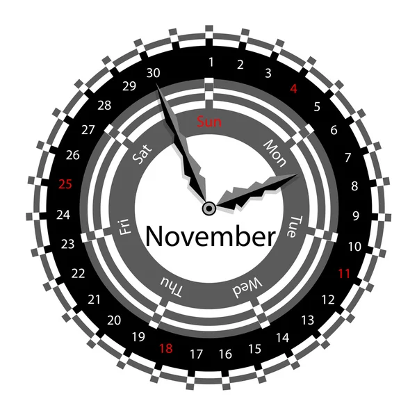 Ciekawy pomysł na projekt zegara z okrągłym kalendarz dla 20 — Zdjęcie stockowe