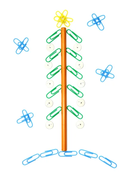 Paper clip Christmas tree — Stock Photo, Image