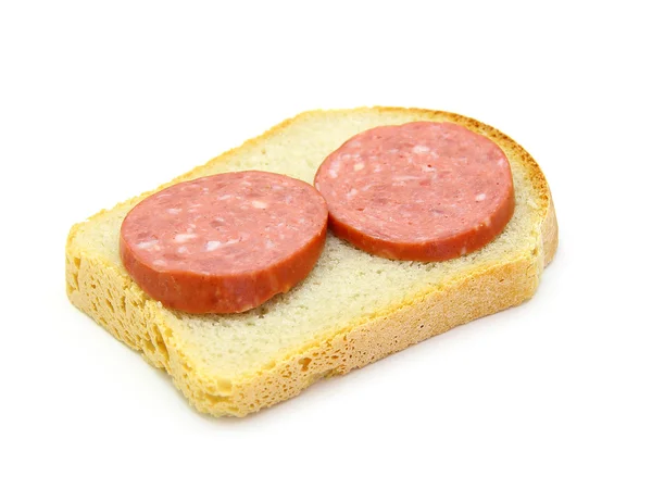 Hälsosam smörgås med korv — Stockfoto