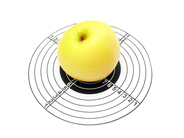 Obiettivo e mela — Foto Stock