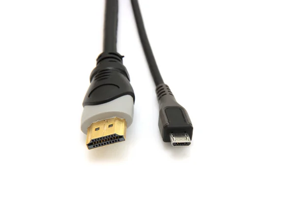 Büyük ve küçük HDMI kablosu — Stok fotoğraf