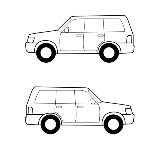 Car black lines over white background — 图库照片
