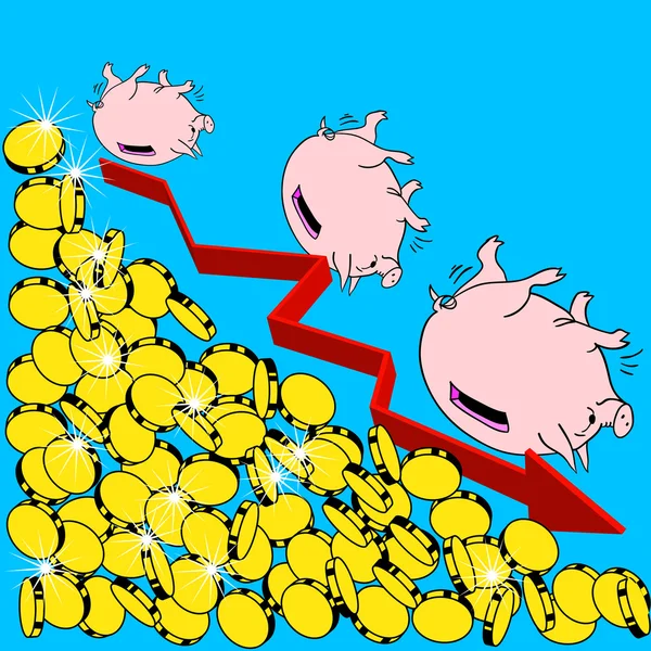 A pénzügyi válság koncepciója Illusztráció — Stock Fotó