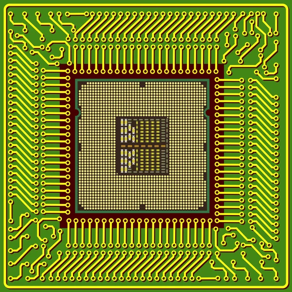 Moderní počítače je procesor na čipu — Stock fotografie