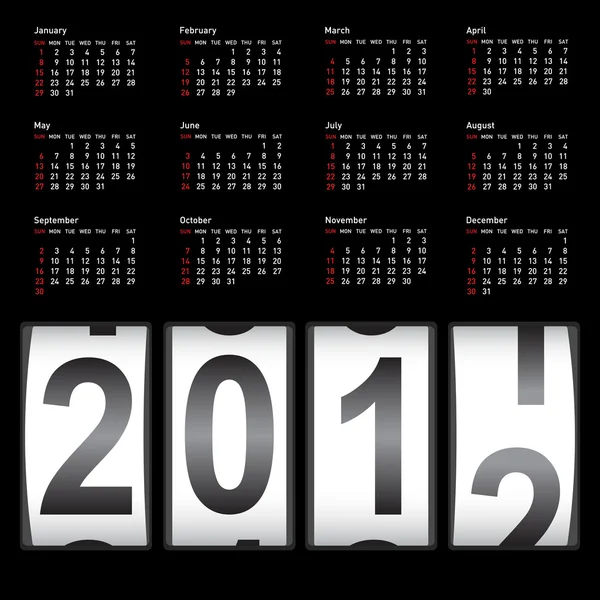 Calendário elegante para 2012. Domingos primeiro — Fotografia de Stock