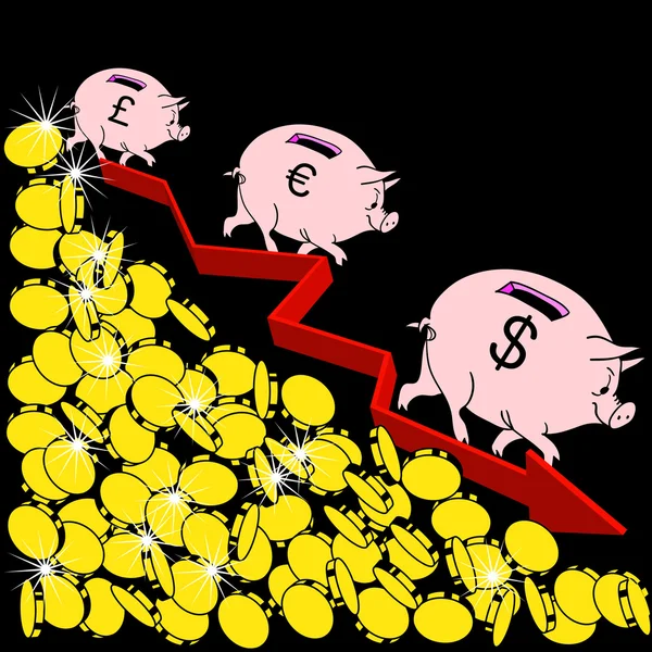 Koncepce finanční krize - ilustrace — Stock fotografie