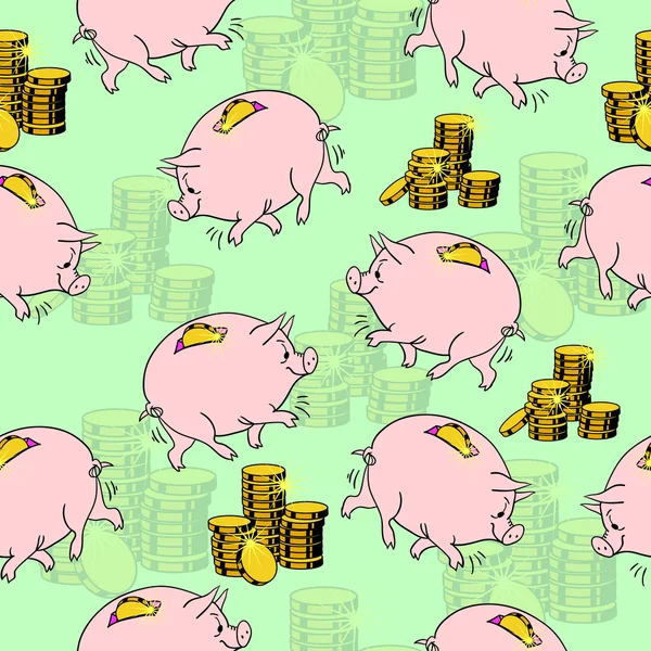 Pig piggy bank, gold coins. — Stock Photo, Image