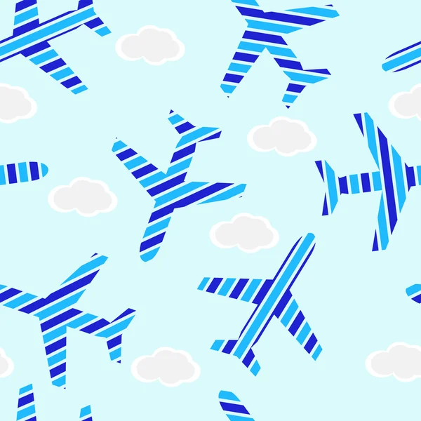 Flugzeuge fliegen am Himmel mit Wolken. — Stockfoto