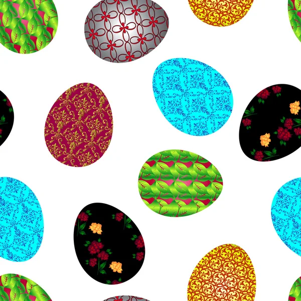Fondo de pantalla sin costuras con huevos de Pascua — Foto de Stock