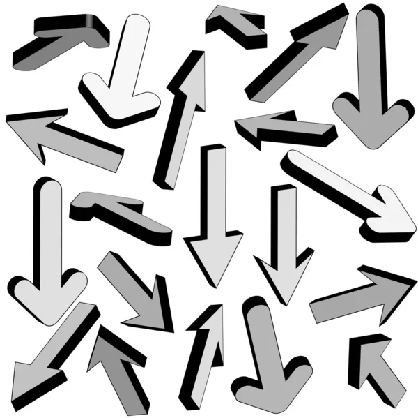 Set of gray arrows — Stock Photo, Image