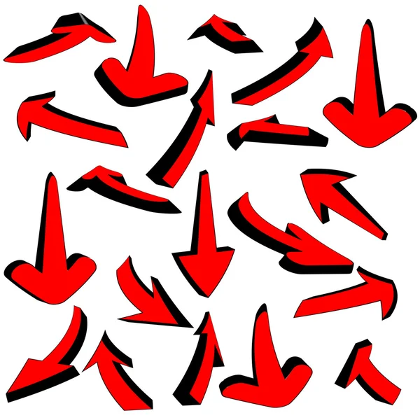 Conjunto de flechas rojas — Foto de Stock