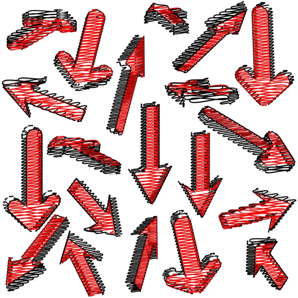 Conjunto de setas vermelhas — Fotografia de Stock