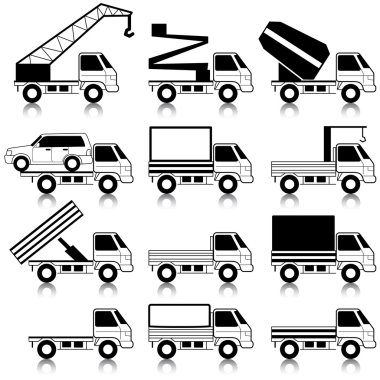 transportation symbols on whit clipart