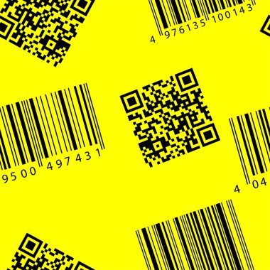 Barcode and qr-code. Seamless wallpaper.