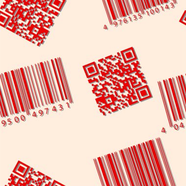 Barcode and qr-code. Seamless wallpaper.